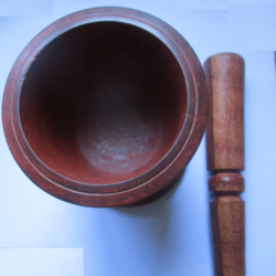Wooden mortar & pestle